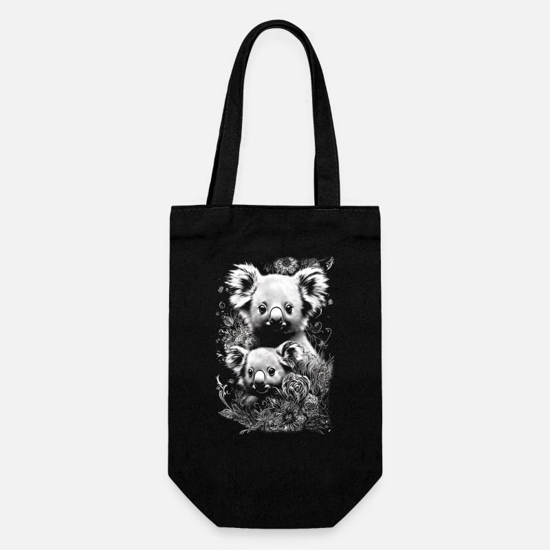 Niedliche und bezaubernde Koala Babys - Geschenkbeutel für Flaschen - Schwarz