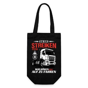 Protest Demo Streik für Spediteure und LKW Fahrer - Geschenkbeutel für Flaschen - Schwarz - Vorne