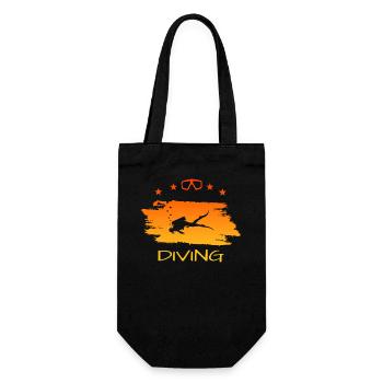 Tauchen - Geschenkbeutel für Flaschen - Schwarz - Vorne
