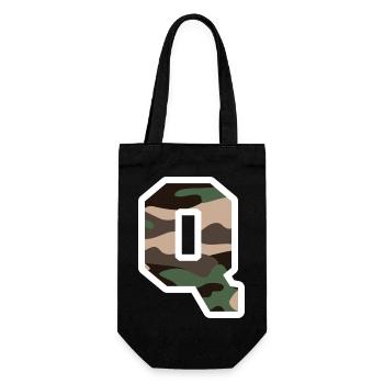 lettre Q camouflage militaire-idée cadeau - Sac à bouteille - noir - Devant