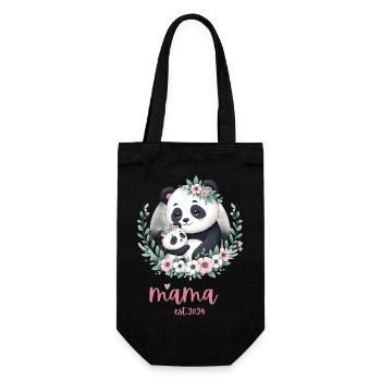 Mama est 2024 I Panda Bear Mum I First Time Mom - Gift Bag for Bottles - black - Front