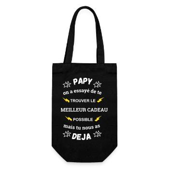 Papy, Meilleur Cadeau De Fête Des Pères - Sac à bouteille - noir - Devant