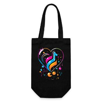 Gaming Musical Heart - Zusammenfassung - Geschenkbeutel für Flaschen - Schwarz - Vorne
