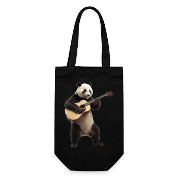 Panda Gitarre - Geschenkbeutel für Flaschen - Schwarz - Vorne
