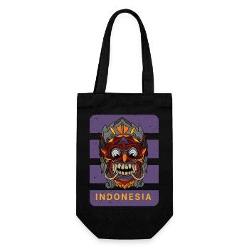 Barong Mythischer Löwe Bali Indonesien Reise - Geschenkbeutel für Flaschen - Schwarz - Vorne