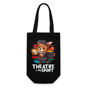 Theatre is my sport, cute teddy bear - Gift Bag for Bottles - black - Front