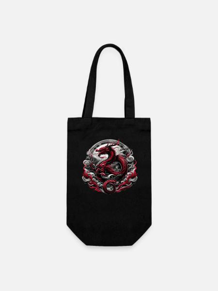 Mythische Majestät des Drachen - Geschenkbeutel für Flaschen - Schwarz