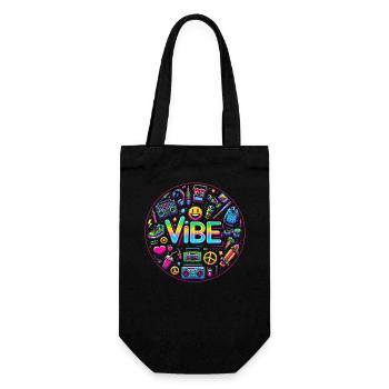 Retro-Vibe: Neon Buzz - Geschenkbeutel für Flaschen - Schwarz - Vorne