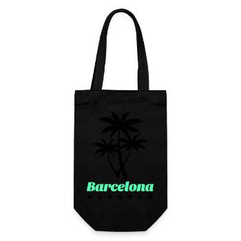 barcelona - Geschenkbeutel für Flaschen - Schwarz - Vorne