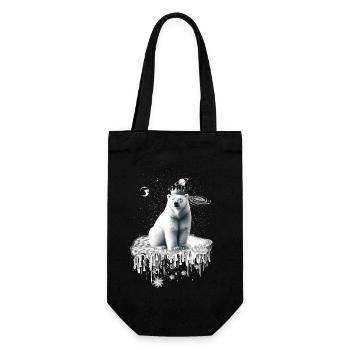 Ours polaire avec une couronne sur la banquise faune arctique - Sac à bouteille - noir - Devant