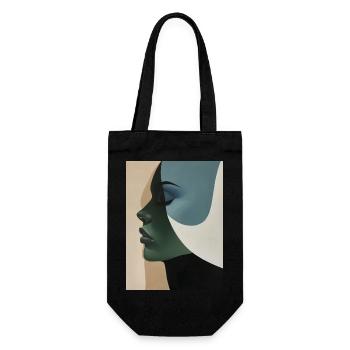 Poster Minimalist Portrait 4 - Gift Bag for Bottles - black - Front