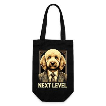 Goldendoodle Hund Next Level Anzug Geschenk - Geschenkbeutel für Flaschen - Schwarz - Vorne