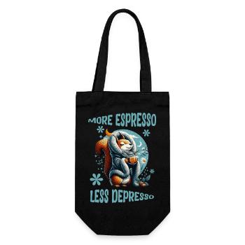 More Espresso Less Depresso - Gift Bag for Bottles - black - Front