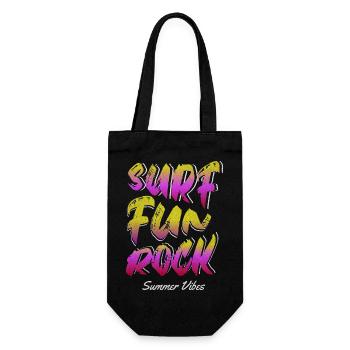 Surf Fun Rock - Gift Bag for Bottles - black - Front