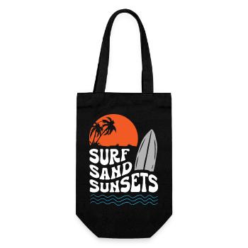 Surf Sand Sunset - Geschenkbeutel für Flaschen - Schwarz - Vorne