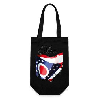 Ohio (États-Unis) | Drapeau réel | Flag Map Script - Sac à bouteille - noir - Devant