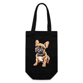 Small French Bulldog - Gift Bag for Bottles - black - Front