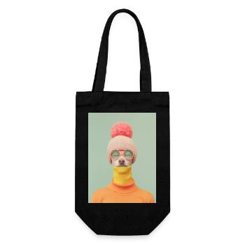 AP Surreal Human Dog Portrait 1 August 2024 - Geschenkbeutel für Flaschen - Schwarz - Vorne