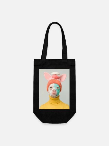AP Portrait surréaliste d’un chien humain 3 août 2024 - Sac à bouteille - noir