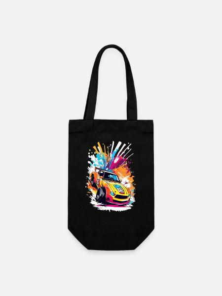 Voiture de drift rétro - Vivid Racing Splash Art - Sac à bouteille - noir