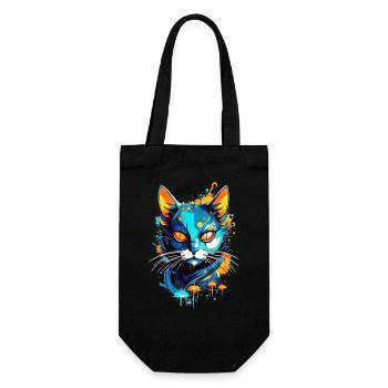 Chat cosmique coloré - Sac à bouteille - noir - Devant