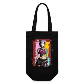 Pretty Punk Girl - Geschenkbeutel für Flaschen - Schwarz - Vorne
