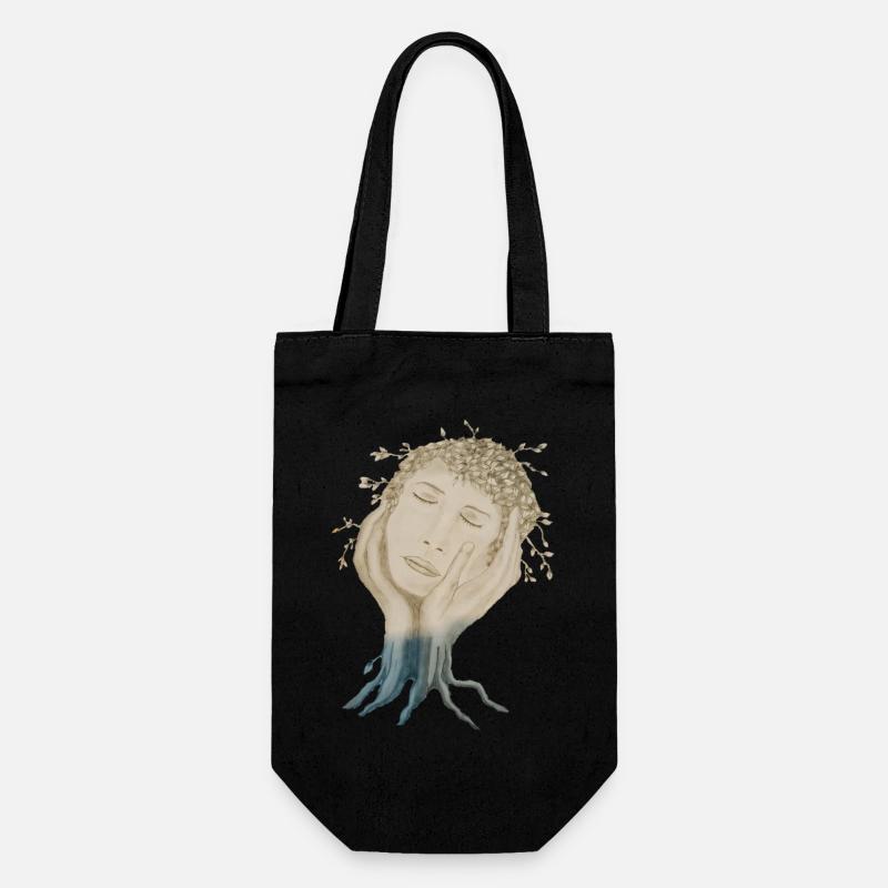 TREE FACE - Gift Bag for Bottles - black