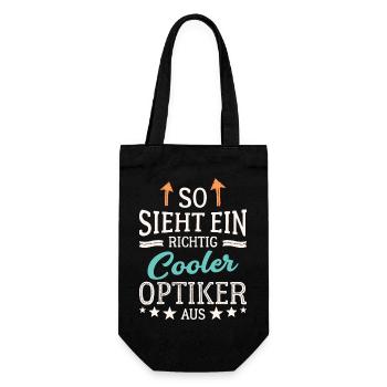 So sieht ein richtig cooler Optiker aus Augenoptik - Geschenkbeutel für Flaschen - Schwarz - Vorne