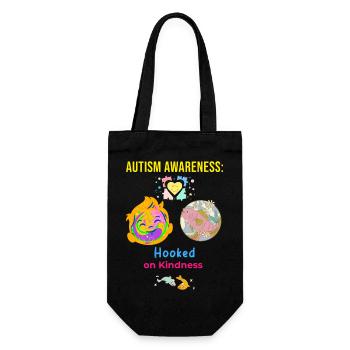 Autism Awareness Hooked on Kindness - Gift Bag for Bottles - black - Front