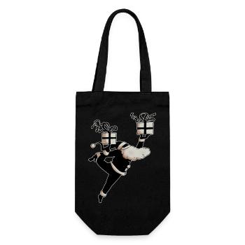 Santa Dancer (v2) - Geschenkbeutel für Flaschen - Schwarz - Vorne