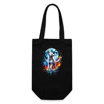 Little Colorful Watercolor Wolf - Gift Bag for Bottles - black - Front