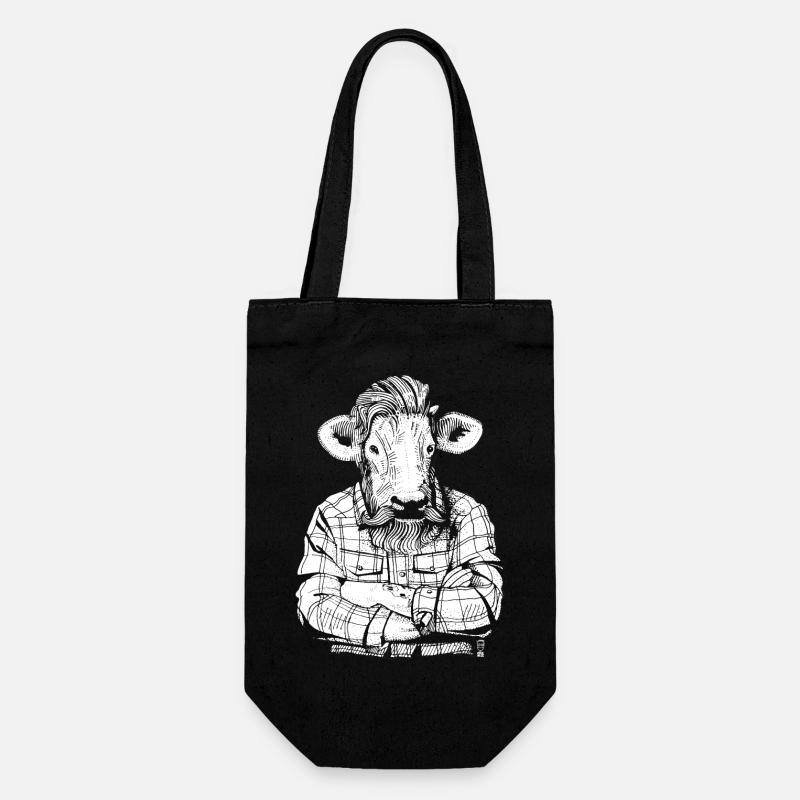 Mister Boeuf (version blanche) - Sac à bouteille - noir