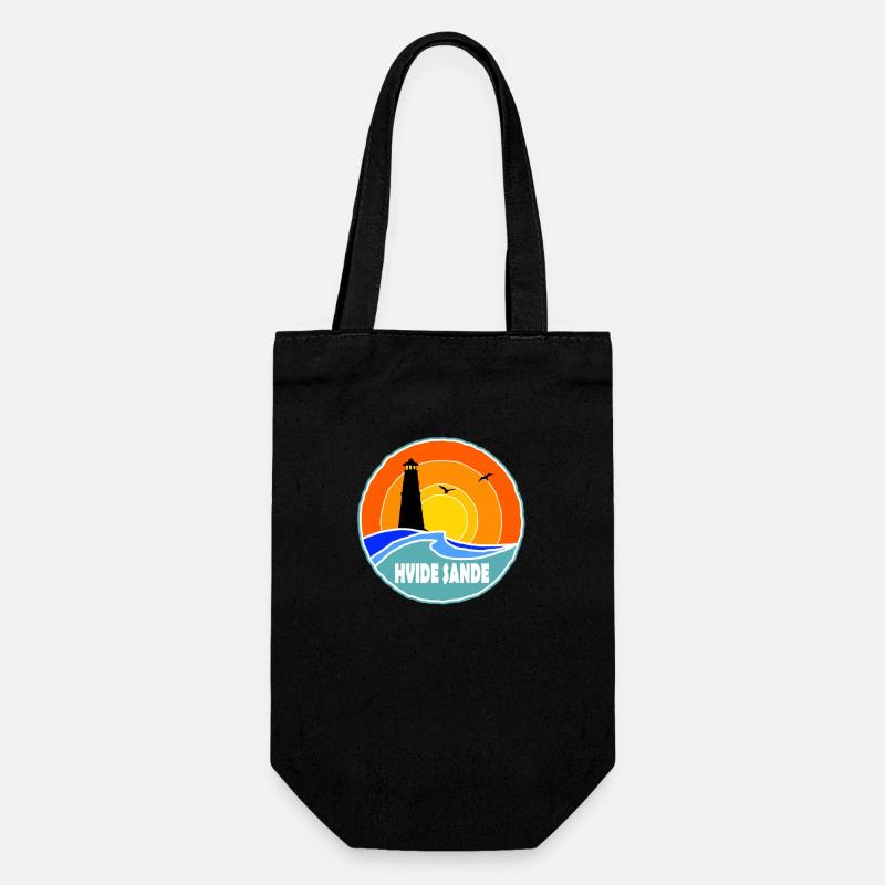 Hvide Sande Leuchtturm Dänemark - Geschenkbeutel für Flaschen - Schwarz