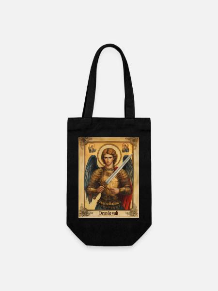 Deus lo vult Archange chrétien Michel - Sac à bouteille - noir