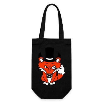 Fox Red Fox Sir Mr. Top Hat Monocle Glasses - Gift Bag for Bottles - black - Front