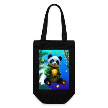 Cyber Zitrone Bambus Panda - Geschenkbeutel für Flaschen - Schwarz - Vorne