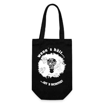 Si ça tient, c’est juste – bricolage DIY humour - Sac à bouteille - noir - Devant