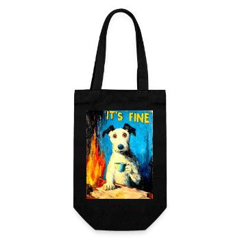 "Its Fine" by van Gogh - Geschenkbeutel für Flaschen - Schwarz - Vorne