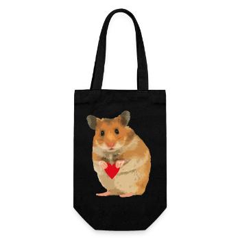 Hamster Menno with heart - Gift Bag for Bottles - black - Front