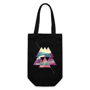 Nature Wilderness Mountains Mountaineering Hiking Climbing - Gift Bag for Bottles - black - Front