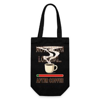 Motivation will come... when I finish my coffee. - Gift Bag for Bottles - black - Front