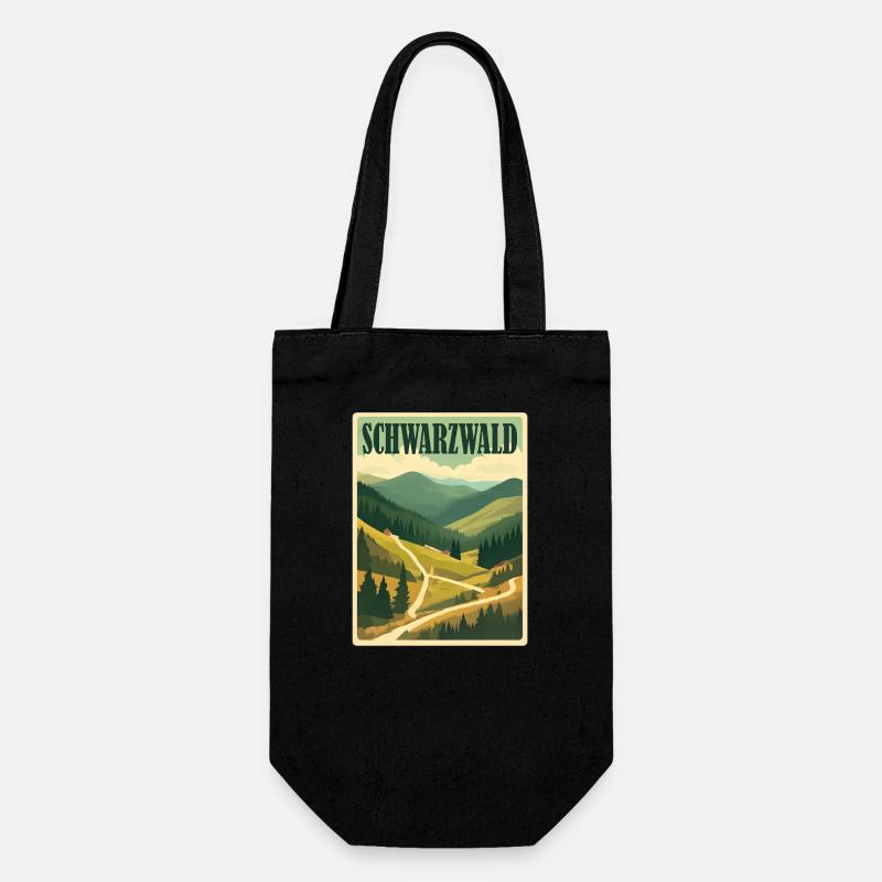 Schwarzwald - Geschenkbeutel für Flaschen - Schwarz