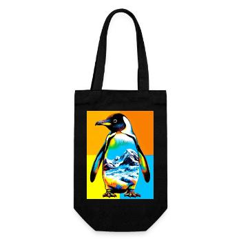 Pinguin - Geschenkbeutel für Flaschen - Schwarz - Vorne