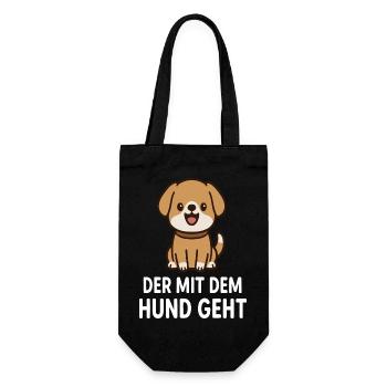 Funny dog with index card design - Gift Bag for Bottles - black - Front
