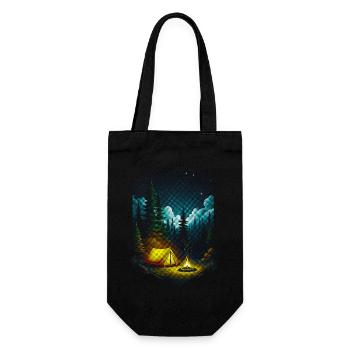 Starry Night Campfire Forest Scene - Gift Bag for Bottles - black - Front