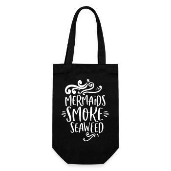 Mermaids smoke Seaweed - Geschenkbeutel für Flaschen - Schwarz - Vorne