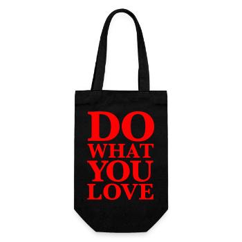 Do What You Love – Wisdom, Motivation, Red - Gift Bag for Bottles - black - Front