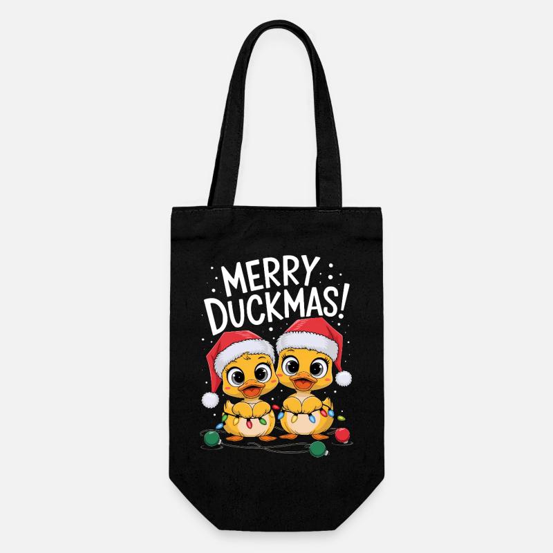 Ente Weihnachtspullover Enten Weihnachten Duckmas - Geschenkbeutel für Flaschen - Schwarz