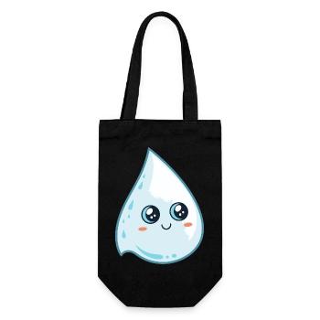 Goutte kawaii lumineuse - Sac à bouteille - noir - Devant