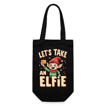 Nehmen wir einen Elfie - Geschenkbeutel für Flaschen - Schwarz - Vorne